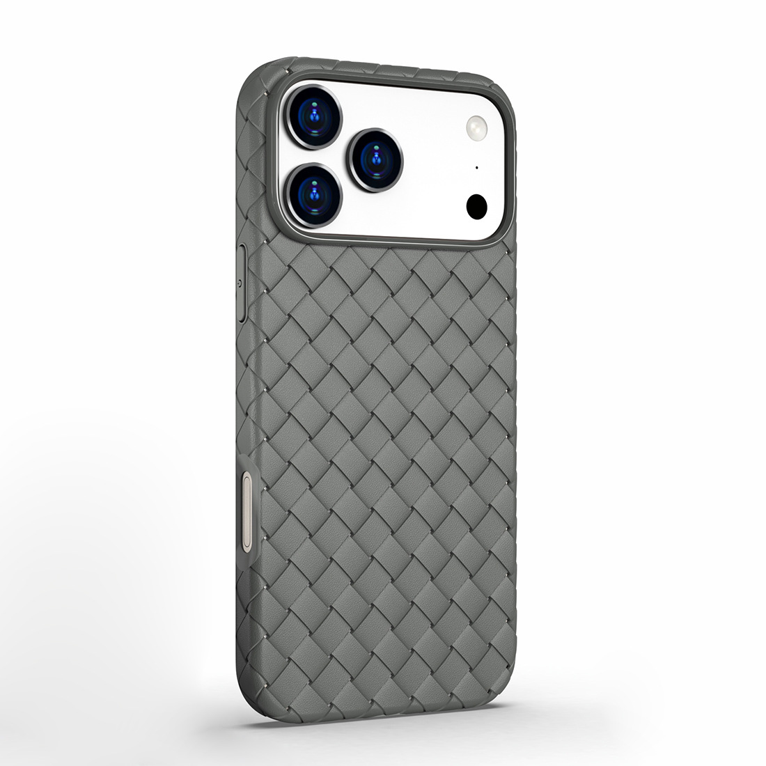 Black woven texture phone case - anti slip business case for iPhone 17 Pro Max